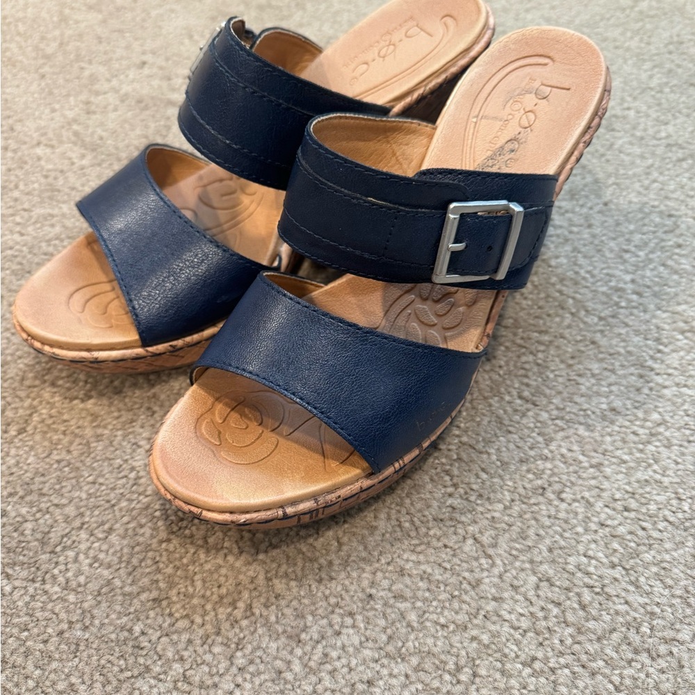 Navy Women's Wedge Sandals